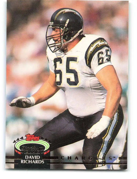 1992 Topps Stadium Club #93 David Richards EX Excellent San Diego Chargers Football Card - Football Card Single