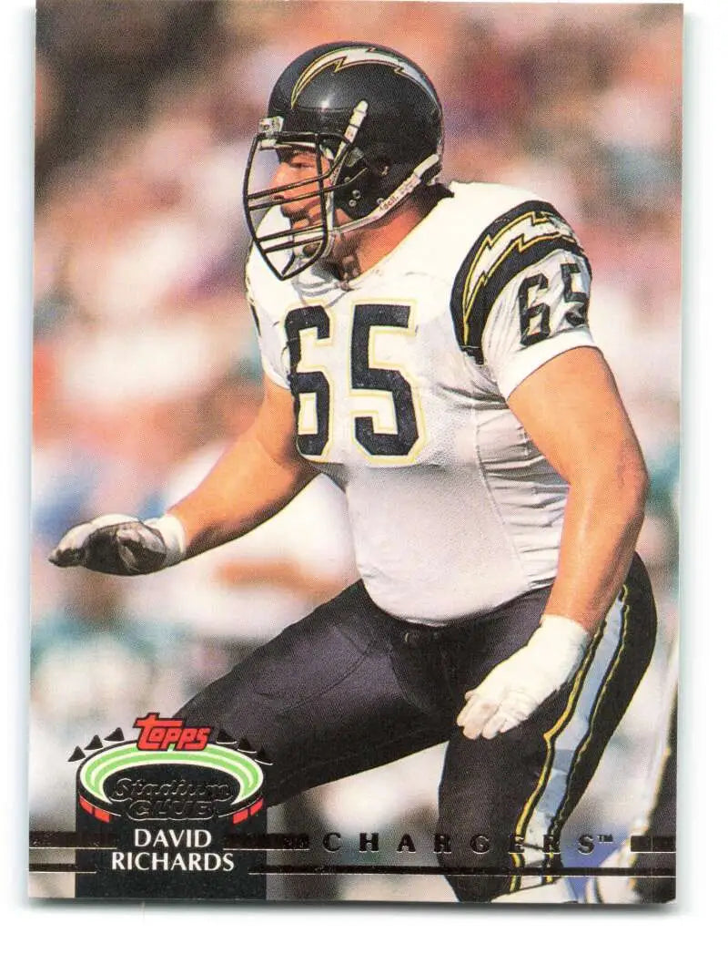 1992 Topps Stadium Club #93 David Richards EX Excellent San Diego Chargers Football Card - Football Card Single