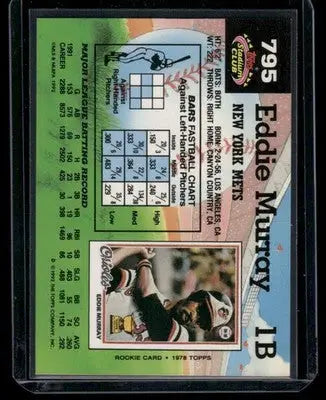 1992 Topps Stadium Club Eddie Murray #795 Baseball - Baseball Card Single