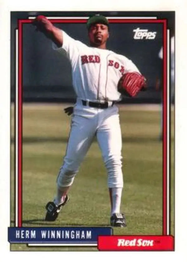 1992 Topps Traded #131T Herm Winningham NM-MT Boston Red Sox Baseball Card - Baseball Card Single