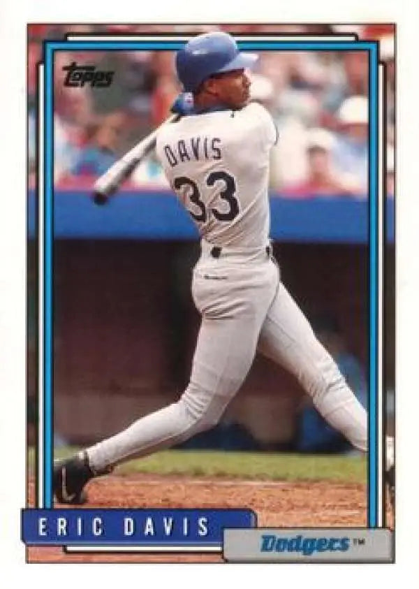1992 Topps Traded #26T Eric Davis NM-MT Los Angeles Dodgers Baseball Card - Baseball Card Single