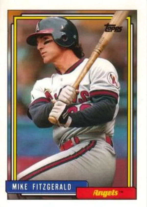 1992 Topps Traded #31T Mike Fitzgerald NM-MT California Angels Baseball Card - Baseball Card Single