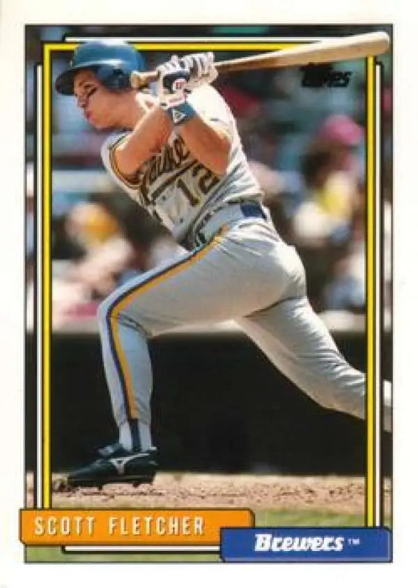 1992 Topps Traded #34T Scott Fletcher NM-MT Milwaukee Brewers Baseball Card - Baseball Card Single