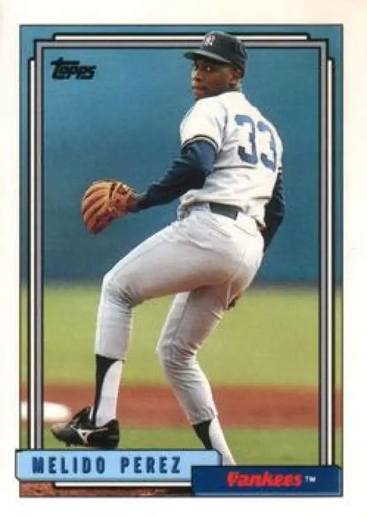 1992 Topps Traded #87T Melido Perez NM-MT New York Yankees Baseball Card - Baseball Card Single