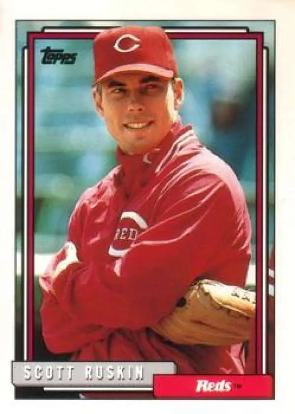 1992 Topps Traded #96T Scott Ruskin NM-MT Cincinnati Reds Baseball Card - Baseball Card Single
