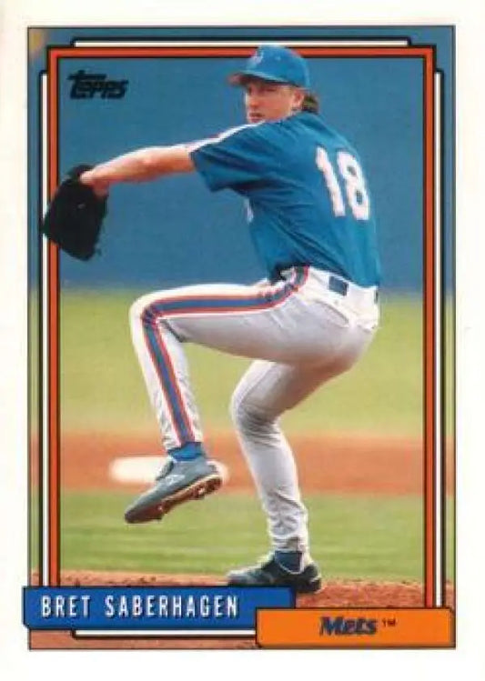 1992 Topps Traded #97T Bret Saberhagen NM-MT New York Mets Baseball Card - Baseball Card Single