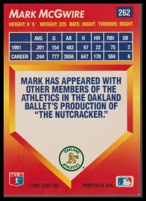 1992 Triple Play #262 Mark McGwire