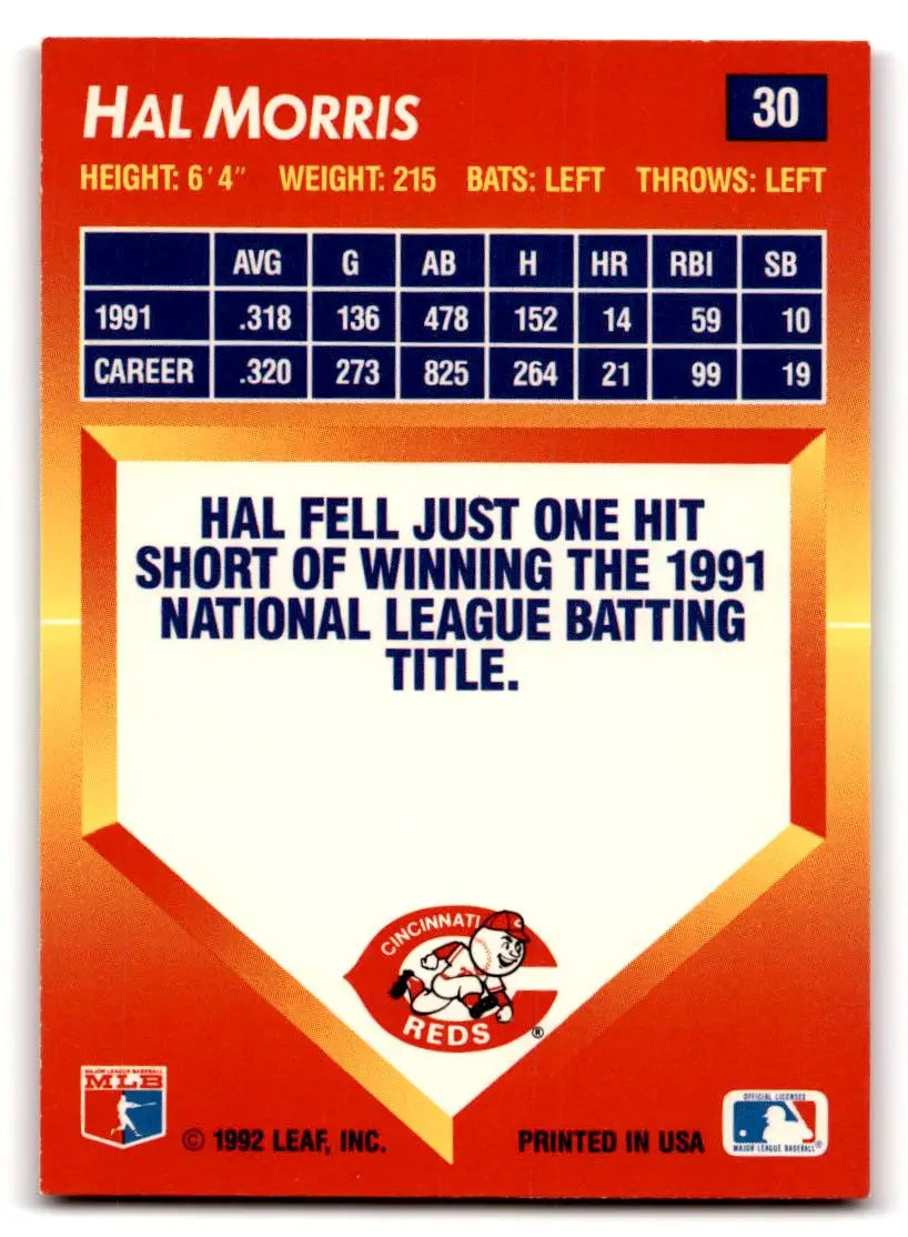 1992 Triple Play #30 Hal Morris - Baseball Card Single