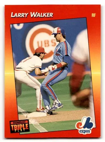 Original gloss Larry Walker Montreal Expos baseball card from 1992 Triple Play series