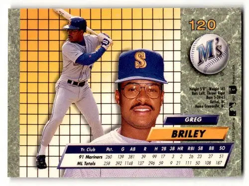 1992 Ultra #120 Greg Briley Seattle Mariners Baseball Cards NM Near ID:55753 - Baseball Card Single