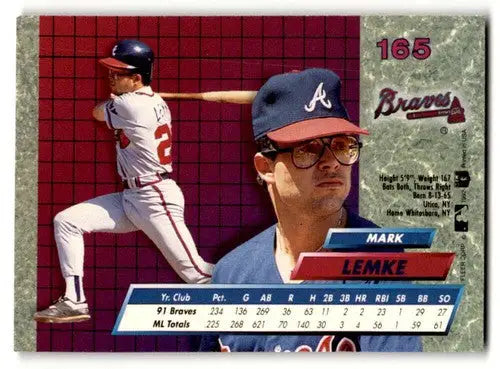 1992 Ultra #165 Mark Lemke Atlanta Braves Baseball Cards NM Near Min ID:55754 - Baseball Card Single