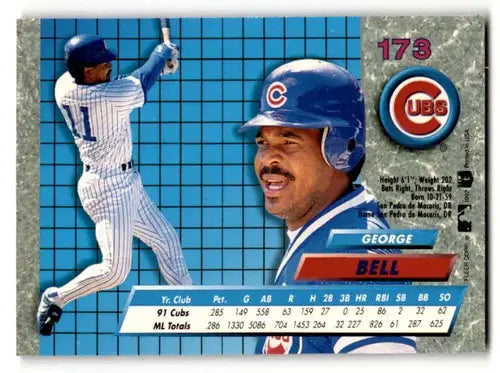 1992 Ultra #173 George Bell Chicago Cubs Baseball Cards NM Near Mint ID:55757 - Baseball Card Single