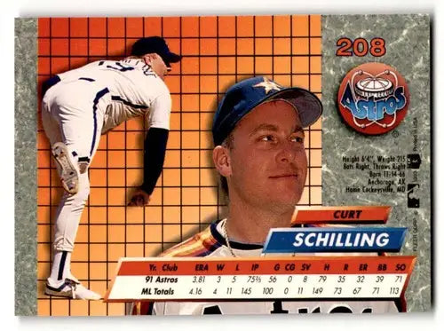 1992 Ultra #208 Curt Schilling Houston Astros Baseball Cards NM Near ID:55760 - Baseball Card Single