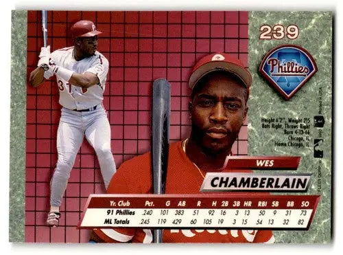 1992 Ultra #239 Wes Chamberlain Philadelphia Phillies Baseball Cards ID:55764 - Baseball Card Single
