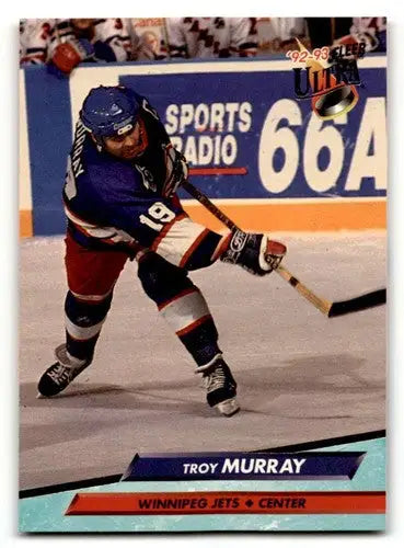 Original gloss Troy Murray hockey card from 1992 Ultra #242 displayed in Simply Sandoval