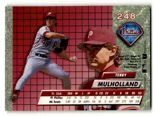 1992 Ultra #248 Terry Mulholland Philadelphia Phillies Baseball Card ID:55748 - Baseball Card Single