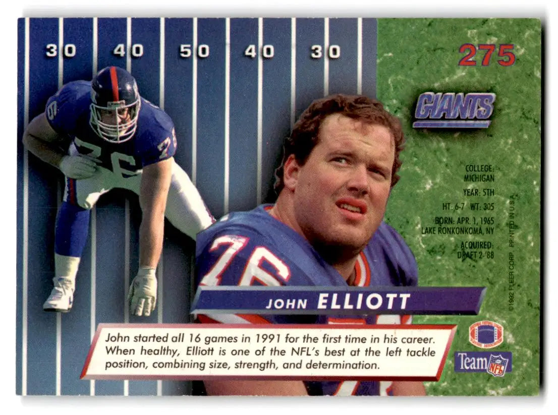 1992 Ultra #275 John Elliott - Football Card Single
