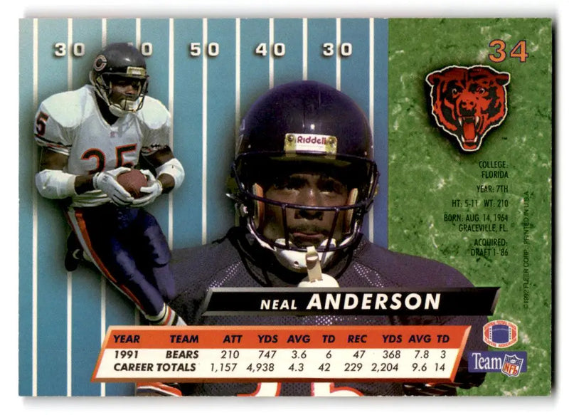 1992 Ultra #34 Neal Anderson - Football Card Single