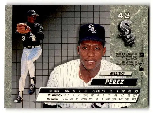 1992 Ultra #42 Melido Perez Chicago White Sox Baseball Cards NM Near ID:55762 - Baseball Card Single