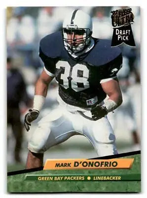 1992 Ultra #424 Mark D’Onofrio football trading card featuring player stats and design