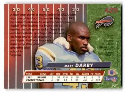 1992 Ultra #425 Matt Darby - Football Card Single