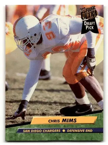 Original gloss 1992 Fleer Ultra Chris Mims San Diego Chargers football card image