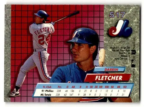 1992 Ultra #517 Darrin Fletcher Montreal Expos Baseball Cards EX/NM ID:59136 - Baseball Card Single