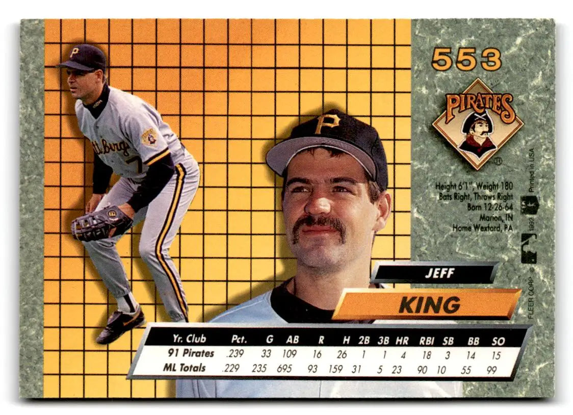 1992 Ultra #553 Jeff King - Baseball Card Single