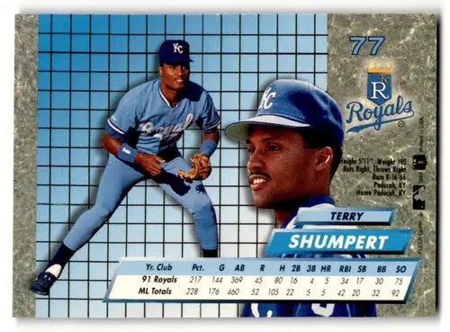 1992 Ultra #77 Terry Shumpert Kansas City Royals Baseball Cards NM N ID:55761 - Baseball Card Single