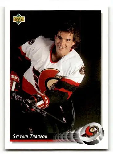 Original gloss 1992 Upper Deck Sylvain Turgeon hockey card image
