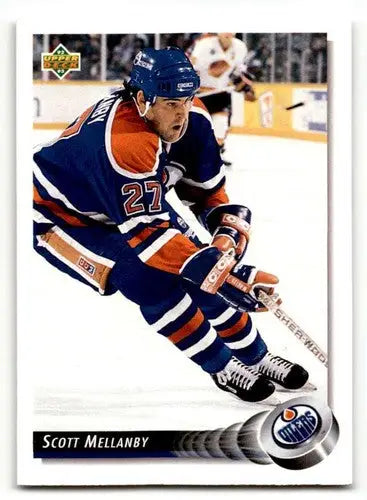 Original gloss hockey card of Scott Mellanby from 1992 Upper Deck #119