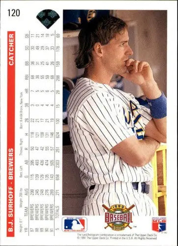 1992 Upper Deck #120 B.J. Surhoff NM-MT Brewers - Baseball Card Single