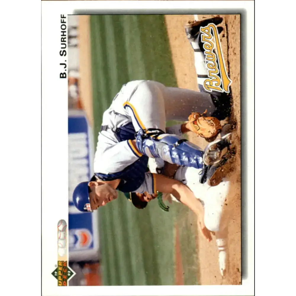 1992 Upper Deck #120 B.J. Surhoff NM-MT Milwaukee Brewers Baseball Card - Baseball Card Single