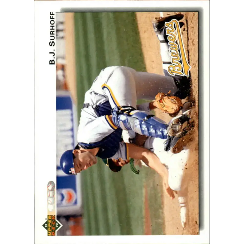 1992 Upper Deck #120 B.J. Surhoff NM-MT Milwaukee Brewers Baseball Card - Baseball Card Single