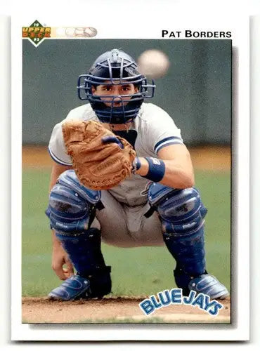 Pat Borders Toronto Blue Jays baseball card from 1992 Upper Deck with original gloss