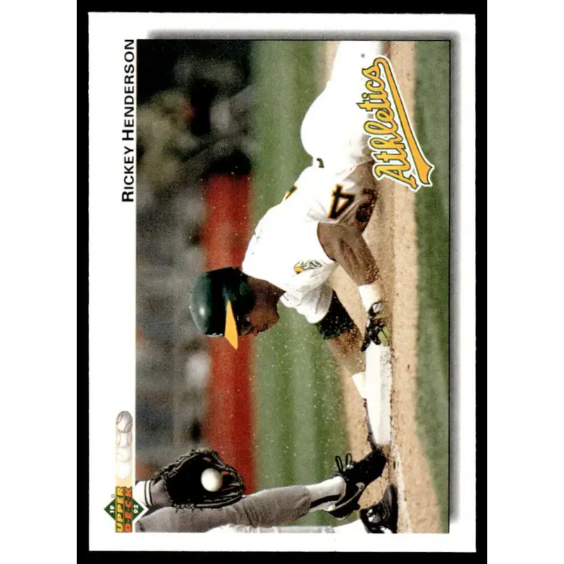 1992 Upper Deck #155 Rickey Henderson NM-MT Oakland Athletics Baseball Card - Baseball Card Single