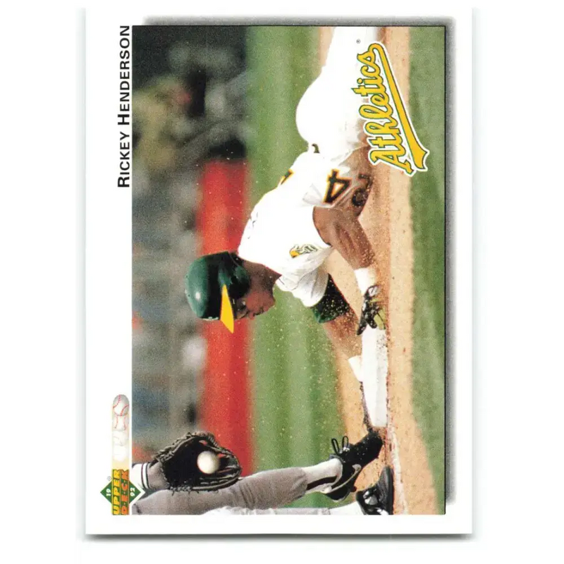 1992 Upper Deck #155 Rickey Henderson NM-MT Oakland Athletics Baseball Card - Baseball Card Single
