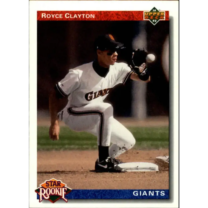 1992 Upper Deck #2 Royce Clayton SR NM-MT RC Rookie San Francisco Giants Baseball Card - Baseball Card Single