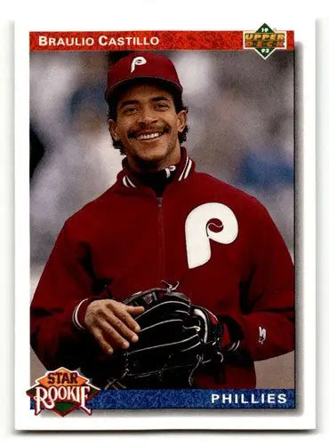 Original gloss Upper Deck Braulio Castillo baseball card from 1992 Philadelphia Phillies