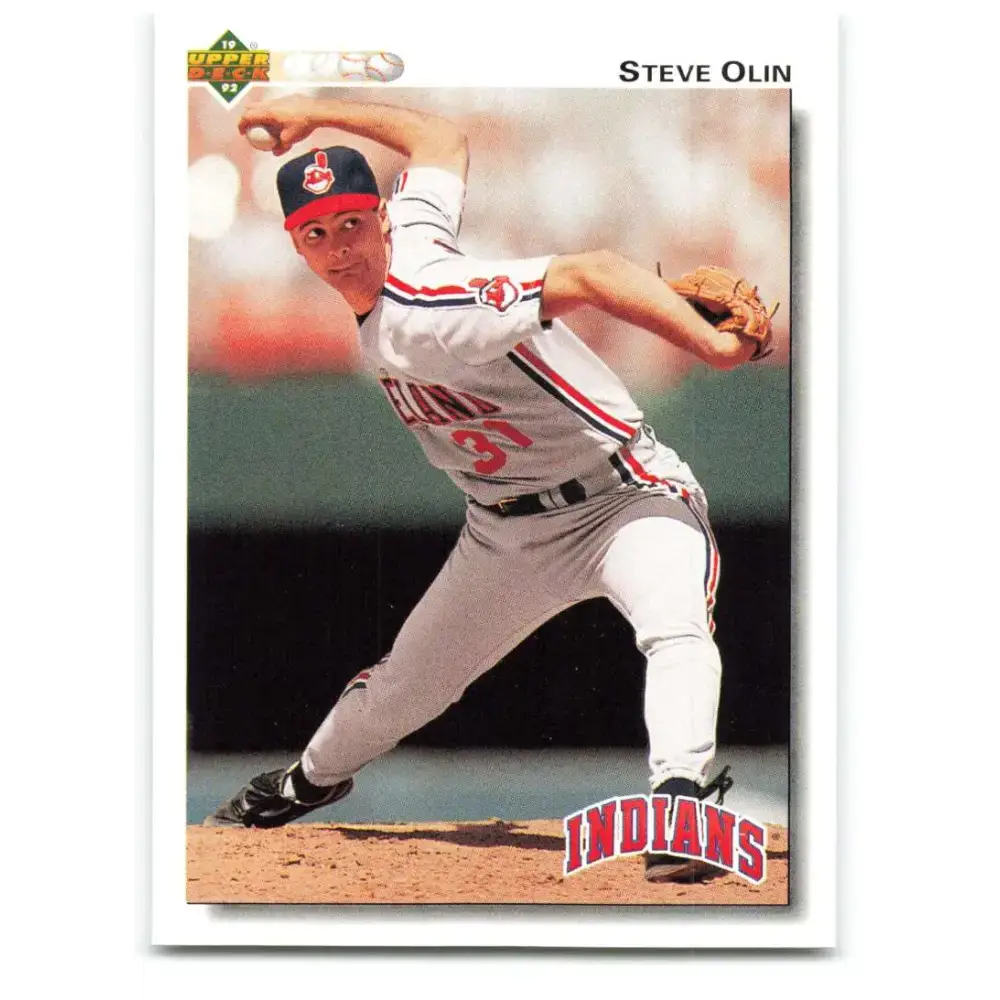 1992 Upper Deck #215 Steve Olin NM-MT Cleveland Indians Baseball Card - Baseball Card Single