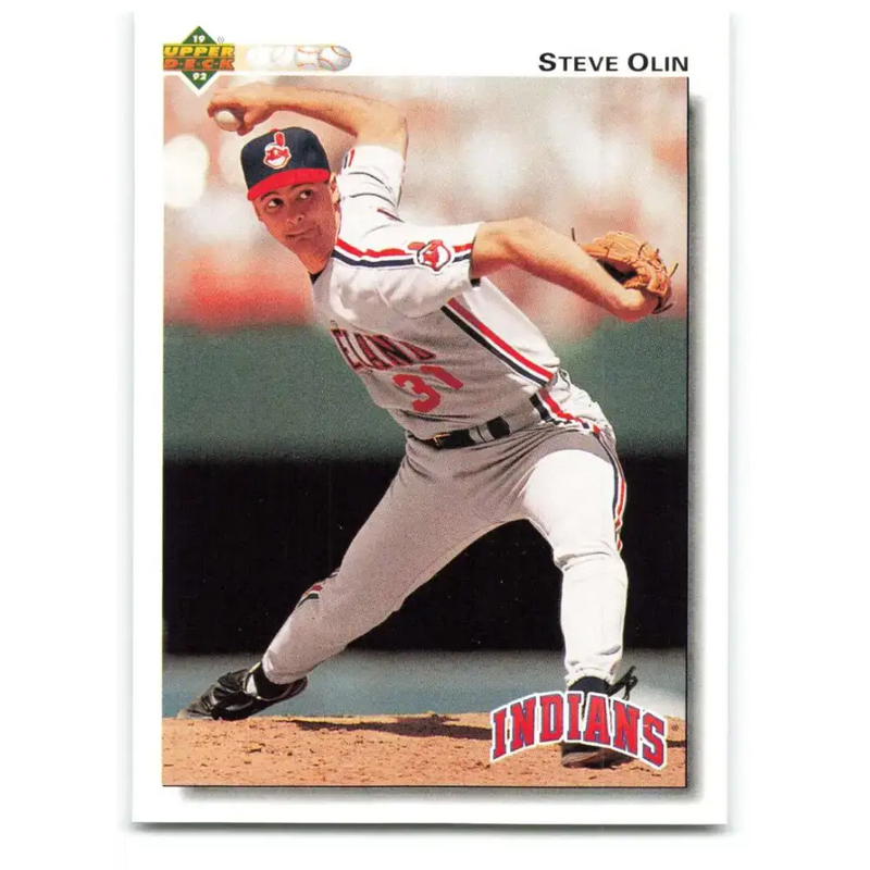 1992 Upper Deck #215 Steve Olin NM-MT Cleveland Indians Baseball Card - Baseball Card Single