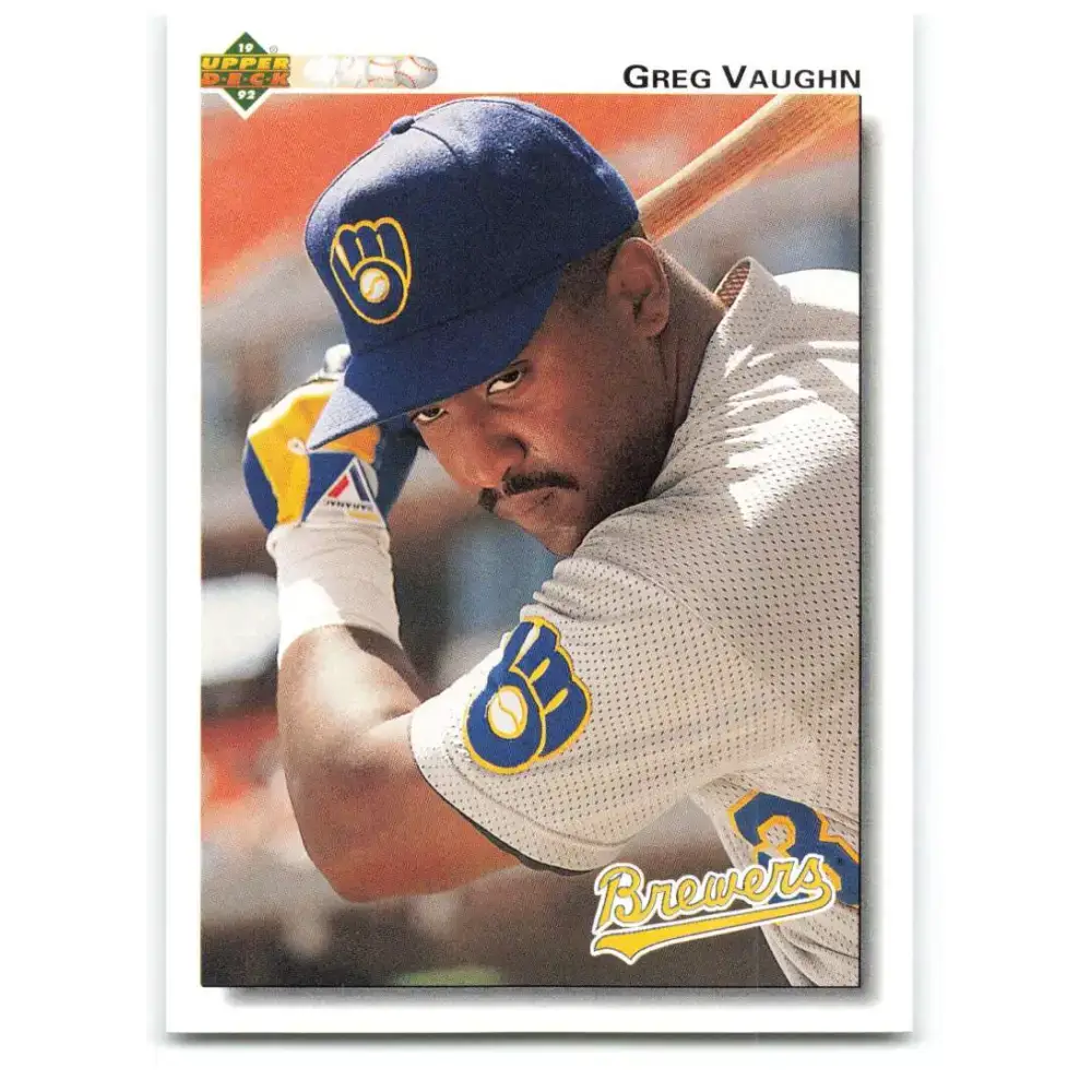 1992 Upper Deck #232 Greg Vaughn NM-MT Milwaukee Brewers Baseball Card - Baseball Card Single