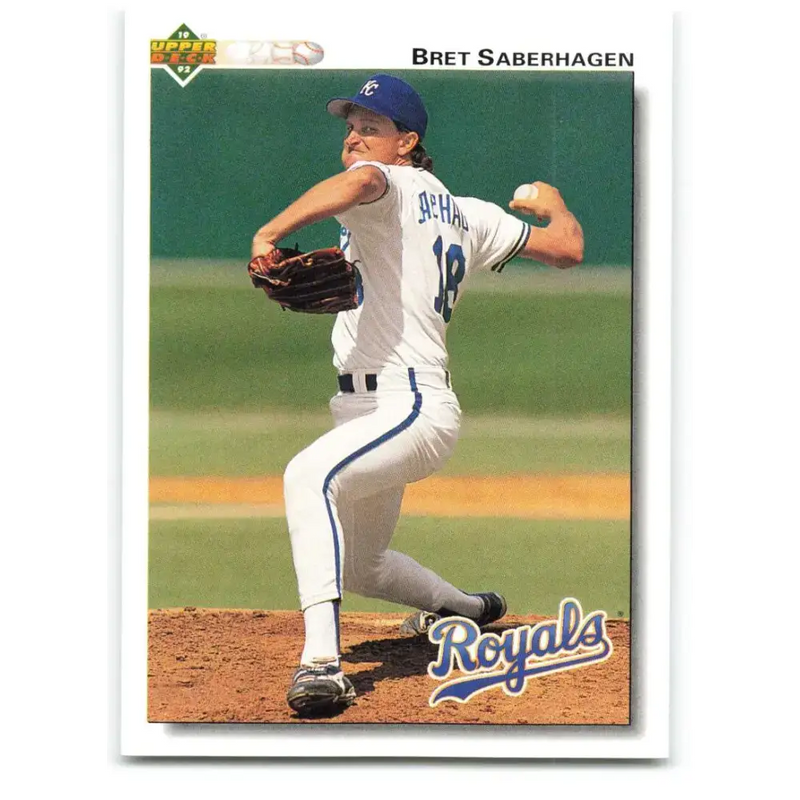 1992 Upper Deck #233 Bret Saberhagen NM-MT Kansas City Royals Baseball Card - Baseball Card Single