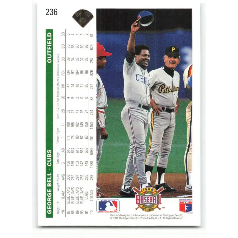 1992 Upper Deck #236 George Bell NM-MT Chicago Cubs Baseball Card - Baseball Card Single