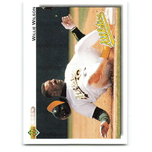 1992 Upper Deck #238 Willie Wilson NM-MT Oakland Athletics Baseball Card - Baseball Card Single