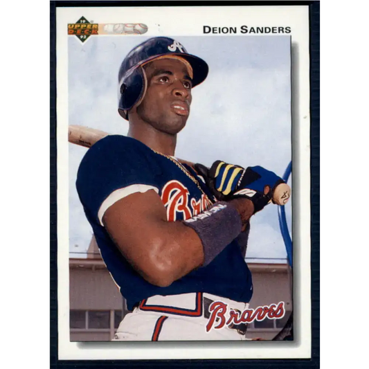 1992 Upper Deck #247 Deion Sanders NM-MT Atlanta Braves Baseball Card - Baseball Card Single