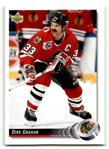 1992 Upper Deck 272a Dirk Graham hockey card featuring Dirk Graham player image