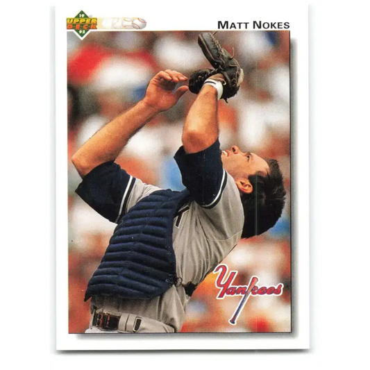 1992 Upper Deck #295 Matt Nokes NM-MT New York Yankees Baseball Card - Baseball Card Single