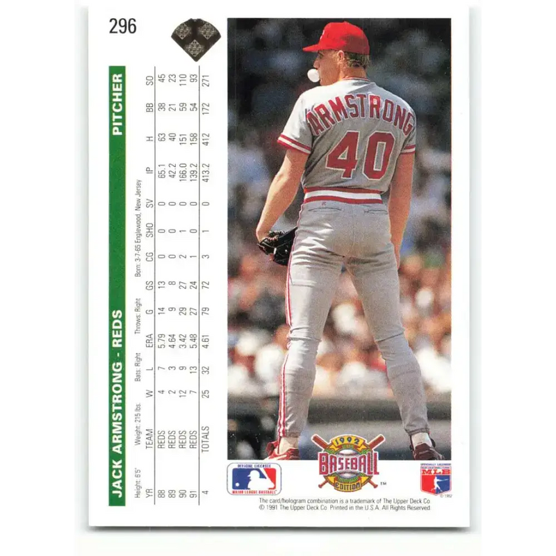 1992 Upper Deck #296 Jack Armstrong NM-MT Cincinnati Reds Baseball Card - Baseball Card Single