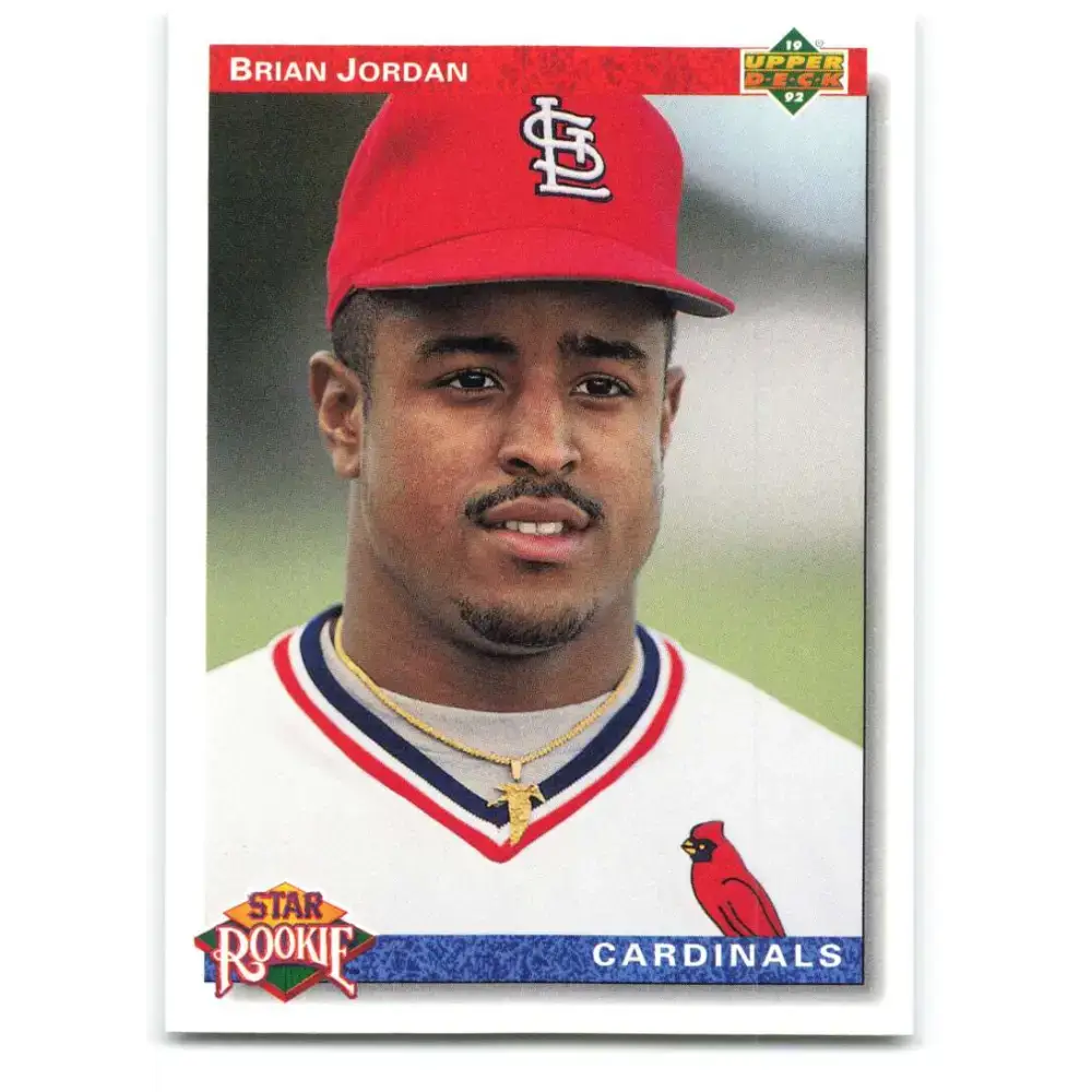 1992 Upper Deck #3 Brian Jordan NM-MT RC Rookie St. Louis Cardinals Baseball Card - Baseball Card Single